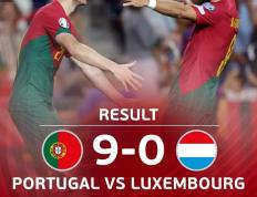 C罗伤缺！拉莫斯首发半场双响 贝尔纳多·席尔瓦独造6球 葡萄牙90卢森堡造纪录